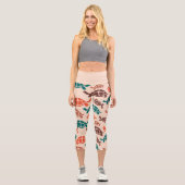 Vintage Meeresschildkröte Capri Leggings (Vorderseite)