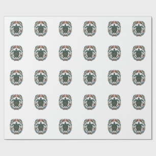 Vintage Meeresschildkröte Floral Vektor Design_1 Geschenkpapier