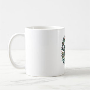 Vintage Meeresschildkröte Floral Vektor Design_1 Kaffeetasse