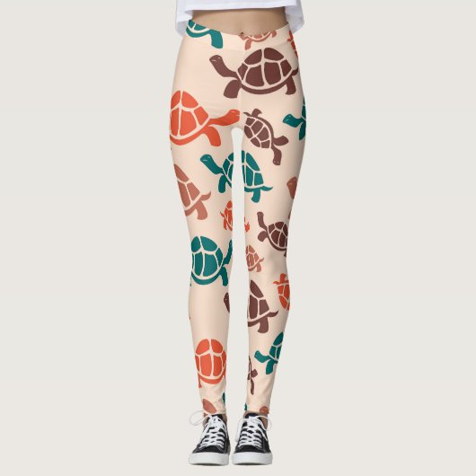 Vintage Meeresschildkröte Leggings (Vorderseite)