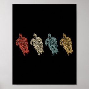 Vintage Meeresschildkröten Tierumweltgeschenk Poster