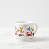 Vintage Meerestiere Espresso Tasse (Vorderseite Rechts)