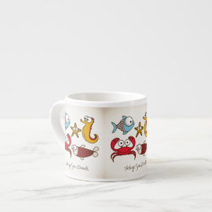 Vintage Meerestiere Espresso-Tasse Espressotasse