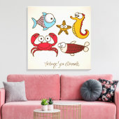 Vintage Meerestiere Leinwanddruck (Insitu (Wohnzimmer))