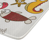 Vintage Meerestiere Schneidebrett (Ecke)