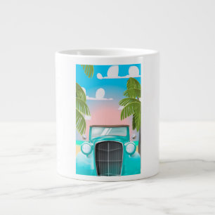 vintage meergrünes Auto Jumbo-Tasse