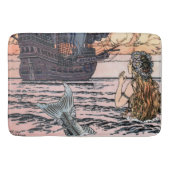 Vintage Meerjungfrau beim Seeschiff Badematte (Vorderseite)