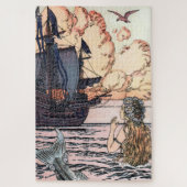 Vintage Meerjungfrau beim Seeschiff Puzzle (Vertikal)