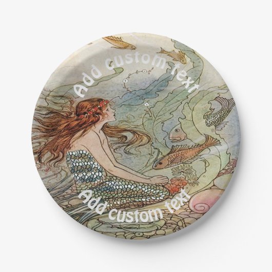 Vintage Meerjungfrau Dover unter dem Pappteller (Vorderseite)