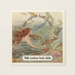 Vintage Meerjungfrau Dover unter dem Party für Mee Serviette