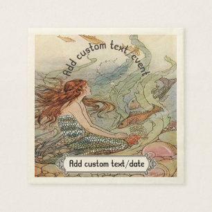Vintage Meerjungfrau Dover unter dem Serviette
