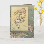 Vintage Meerjungfrau-Grußkarte Karte (Gelbe Blume)