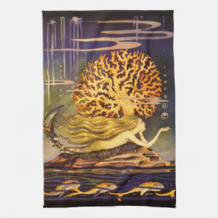 Vintage Meerjungfrau Handtuch