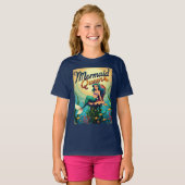 Vintage Meerjungfrau Königin Cartoon Girls Retro T-Shirt (Vorne ganz)