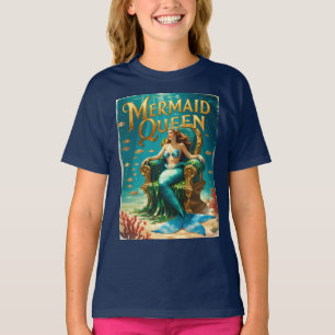 Vintage Meerjungfrau Königin Girls Retro Ocean Pri T-Shirt