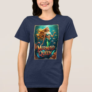 Vintage Meerjungfrau Königin Zeitloser Ozean Majes Tri-Blend Shirt