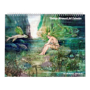 Vintage Meerjungfrau-Kunstkalender Kalender