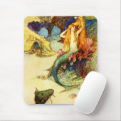 Vintage Meerjungfrau-Mausunterlage Mousepad (Mit Mouse)