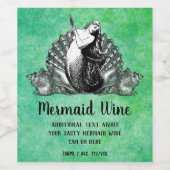 Vintage Meerjungfrau mit Seashells Weinetikett (Einzelnes Label)