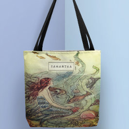 Vintage Meerjungfrau Personalisiert Tasche