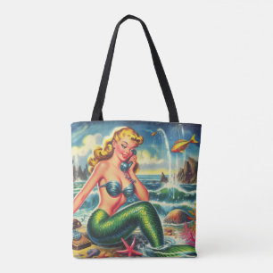 Vintage Meerjungfrau Pin Up Tasche