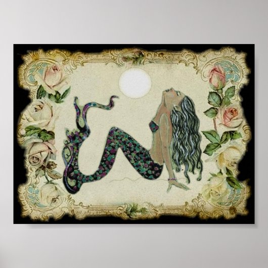 Vintage Meerjungfrau Poster (Vorne)