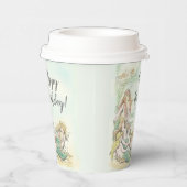 Vintage Meerjungfrau unter dem Meer Happy Birthday Pappbecher (Rechts)