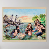 Vintage Meerjungfrauen Poster (Vorne)