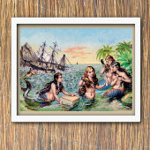 Vintage Meerjungfrauen Poster