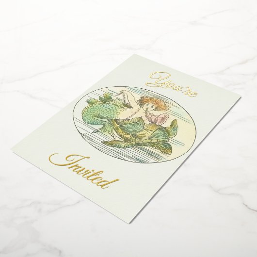 Vintage Meerjungfrauen unter dem Party Folieneinladung (Gedreht)