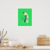 vintage meerkat cricketer poster (Küche)