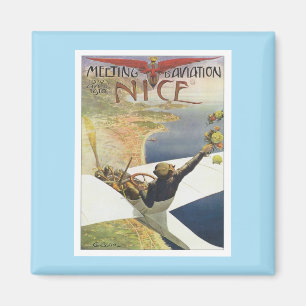 Vintage-Meeting D'aviation Nizza Magnet