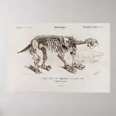 Vintage Megatherium-Illustration Poster (Vorne)