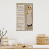 Vintage Mehlwerbung mit Brettrezeptorenposter Poster (Küche)
