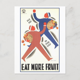 Vintage "Mehr Obst essen"-Poster Postkarte