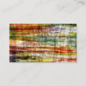 Vintage mehrfarbige Holzkunst Visitenkarte (Rückseite)