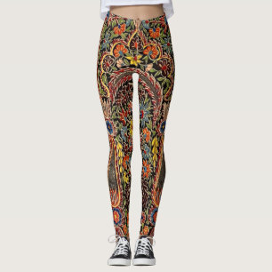 Vintage mehrfarbiges Blumenmuster Leggings
