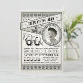 Vintage Meilenstein-Geburtstags-Einladungen Ihr Einladung (Stehend Vorderseite)