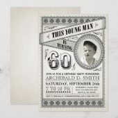Vintage Meilenstein-Geburtstags-Einladungen Ihr Einladung (Vorne/Hinten)