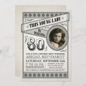 Vintage Meilenstein-Geburtstags-Einladungen Ihr Einladung (Vorne/Hinten)