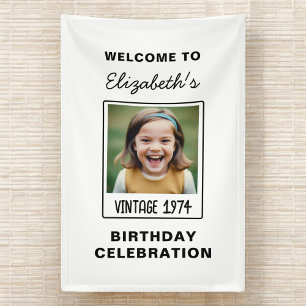 Vintage-Meilenstein-Geburtstags-Foto-Andenken Banner