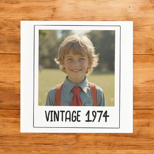 Vintage-Meilenstein-Geburtstags-Foto-Andenken Serviette