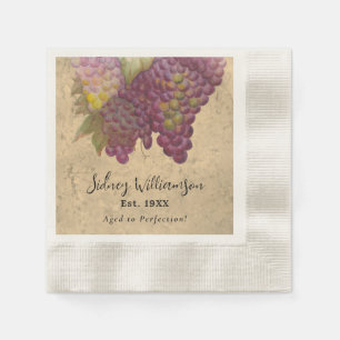 Vintage-Meilenstein-Geburtstags-Weinland-Thema Serviette