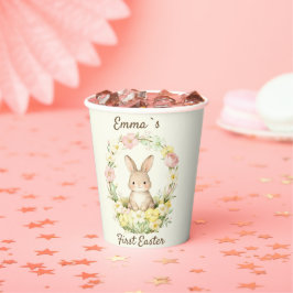 Vintage Mein erster Osterhase Blumenkranz Pappbecher