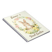 Vintage Mein erster Osterhase Floralkranz Notizblock (Rechte Seite)