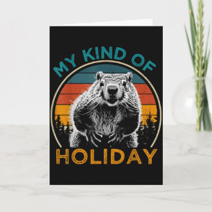 Vintage Mein Feiertag Lustiger Groundhog Day Woo Karte