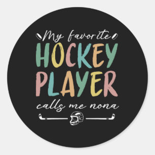 Vintage Mein Lieblings-Hockeyspieler nennt mich No Runder Aufkleber