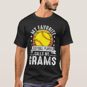 Vintage Mein Lieblings Softll Spieler Nennt Mich O T-Shirt
