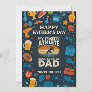 Vintage Mein Lieblingsathlet Nennt Mich Papa Vater Einladung