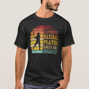 Vintage Mein Lieblingsbaseballspieler nennt mich O T-Shirt